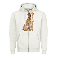 Oatmeal Heather Labrador Retriever llustrations Zipper Hoodie - LillyAllenDesigns