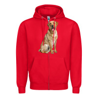 Red Labrador Retriever llustrations Zipper Hoodie - LillyAllenDesigns