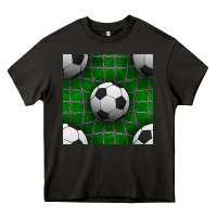 Asphalt soccer ball with goal nets seamless pattern Heavy Core Tee - BundleAndBundleShop