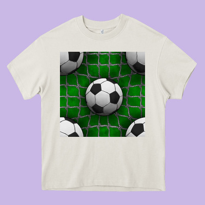 Soccer Ball With Goal Nets Seamless Pattern Heavy Core Tee Designed By Bundleandbundleshop