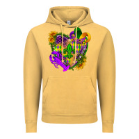 Vintage Mustard Mardi Gras heart Vintage Hoodie - HowdyJamesFarm