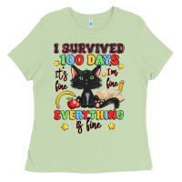 Matcha i survived 100 days it's fine i'm fine Ladies Tee - Artiststas