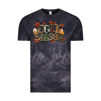 Cloud Black Cozy season Fall Vintage Tee - NancyCooperArtShop