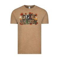 Vintage Coffee Cozy season Fall Vintage Tee - NancyCooperArtShop