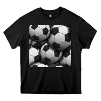 Black soccer seamless pattern Heavy Core Tee - BundleAndBundleShop
