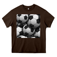 Chocolate Brown soccer seamless pattern Heavy Core Tee - BundleAndBundleShop