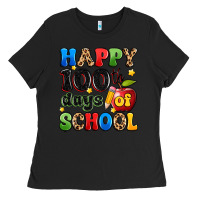 Black happy 100 th days of school Ladies Tee - Artiststas