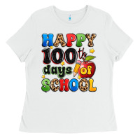 White happy 100 th days of school Ladies Tee - Artiststas