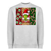 Heather Grey green christmas gnome Heavyweight Sweatshirt - FaDigitalArtStudio