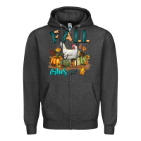 Charcoal Heather Fall Vibes Chicken Zipper Hoodie - LillyAllenDesigns