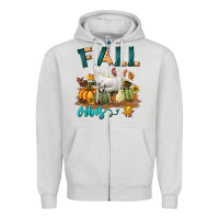 Dove Grey Fall Vibes Chicken Zipper Hoodie - LillyAllenDesigns