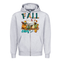 Heather Grey Fall Vibes Chicken Zipper Hoodie - LillyAllenDesigns