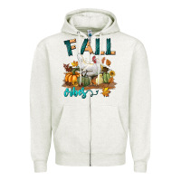 Oatmeal Heather Fall Vibes Chicken Zipper Hoodie - LillyAllenDesigns