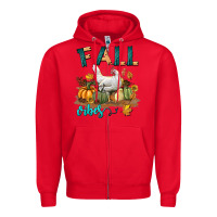 Red Fall Vibes Chicken Zipper Hoodie - LillyAllenDesigns
