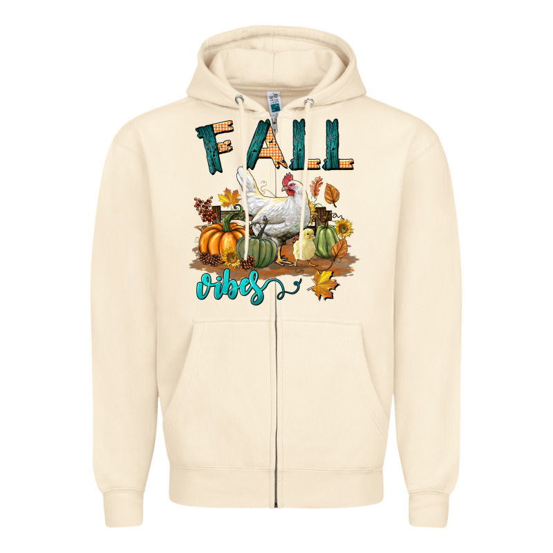 Fall Vibes Chicken Zipper Hoodie by LillyAllenDesigns | Teevron