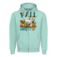 Seafoam Fall Vibes Chicken Zipper Hoodie - LillyAllenDesigns