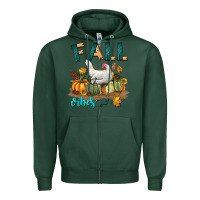 Sports Green Fall Vibes Chicken Zipper Hoodie - LillyAllenDesigns