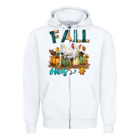 White Fall Vibes Chicken Zipper Hoodie - LillyAllenDesigns
