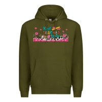 Army Green best teacher ever libbey glass Premium Hoodie - BundleAndBundleShop