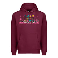 Burgundy best teacher ever libbey glass Premium Hoodie - BundleAndBundleShop