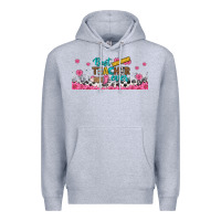 Heather Grey best teacher ever libbey glass Premium Hoodie - BundleAndBundleShop