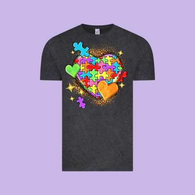 Autism Hearts Vintage Tee Designed By Nancycooperartshop