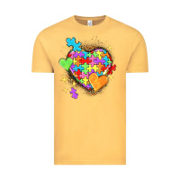 Vintage Mustard Autism hearts Vintage Tee - NancyCooperArtShop