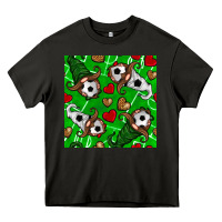 Asphalt soccer gnomes and hearts seamless pattern Heavy Core Tee - BundleAndBundleShop