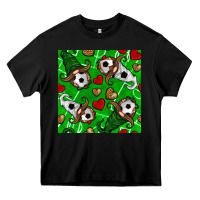 Black soccer gnomes and hearts seamless pattern Heavy Core Tee - BundleAndBundleShop