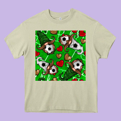 Soccer Gnomes And Hearts Seamless Pattern Heavy Core Tee Designed By Bundleandbundleshop