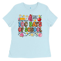Baby Blue 100 days of school Ladies Tee - Artiststas
