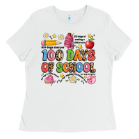 White 100 days of school Ladies Tee - Artiststas