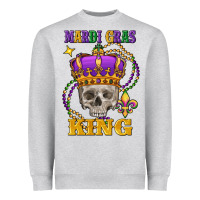 Heather Grey skull mardi gras king Heavyweight Sweatshirt - FaDigitalArtStudio