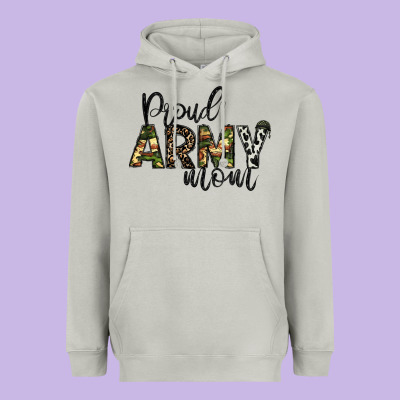 Proud Army Mom Heavyweight Hoodie Designed By Cowhidedigitalart