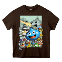 Chocolate Brown dragon quest slime print Heavy Core Tee - lanVoArt