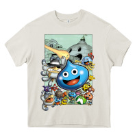 Cream dragon quest slime print Heavy Core Tee - lanVoArt