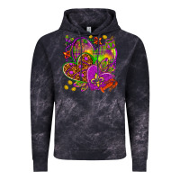 Cloud Black Mardi Gras hearts Vintage Hoodie - HowdyJamesFarm