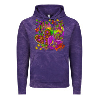Cloud Purple Mardi Gras hearts Vintage Hoodie - HowdyJamesFarm