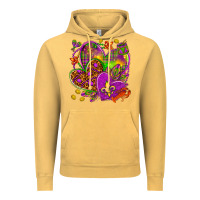 Vintage Mustard Mardi Gras hearts Vintage Hoodie - HowdyJamesFarm