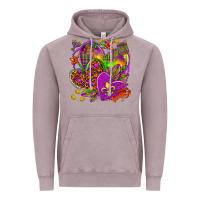 Vintage Zinc Mardi Gras hearts Vintage Hoodie - HowdyJamesFarm