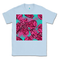 Dusty Blue breast cancer seamless pattern Classic Tee - texasbilliewilder