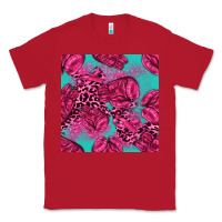 Red breast cancer seamless pattern Classic Tee - texasbilliewilder