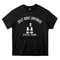 Black Trending Split Rock Lighthouse Minnesota State Park Heavy Core Tee - lanVoArt