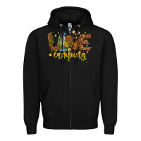 Black Love Camping Zipper Hoodie - CowhideDigitalArt
