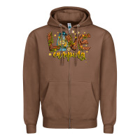 Chestnut Love Camping Zipper Hoodie - CowhideDigitalArt