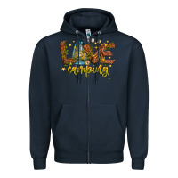 Navy Love Camping Zipper Hoodie - CowhideDigitalArt