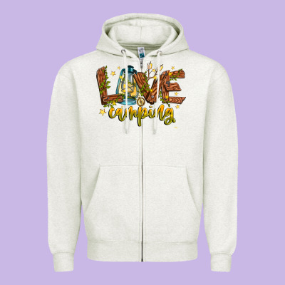 Love Camping Zipper Hoodie Designed By Cowhidedigitalart