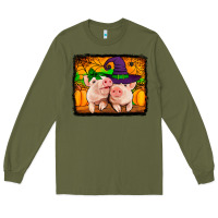 Army Green halloween pigs Long Sleeve Tee - Jasminsmagicworld