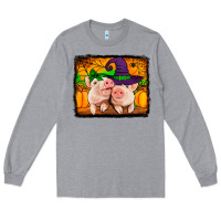 Heather Grey halloween pigs Long Sleeve Tee - Jasminsmagicworld