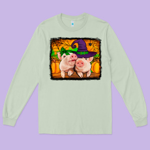 Halloween Pigs Long Sleeve Tee Designed By Jasminsmagicworld